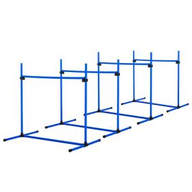 4 Piece Dog Agility Starter Kit with Adjustable Height Jump Bars, Included Carry Bag & Displacing Top Bar - Blue (Option: Blue-950x180x180 mm)